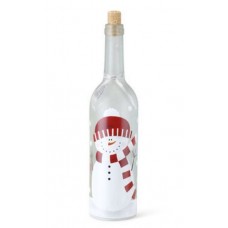 Lit Snowman Wine Bottle Decor Blown Glass Celebrites # 2020160077 638713375995  262638073022